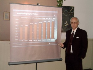 Financial Consultant John Roberts making an investment presentation to the general public